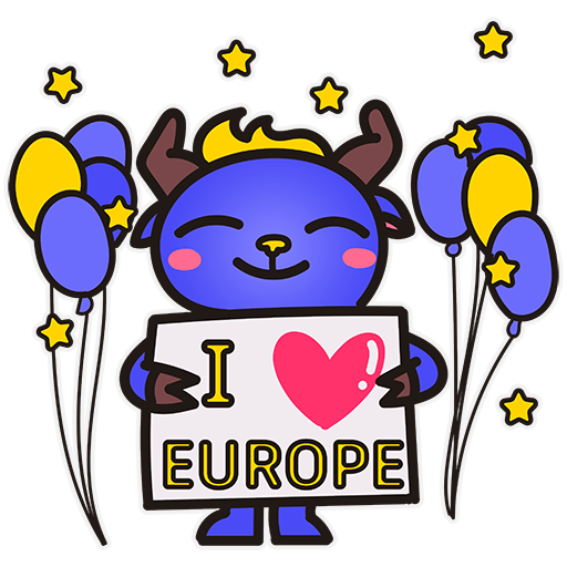 Europe Character pet moomoo Europe day